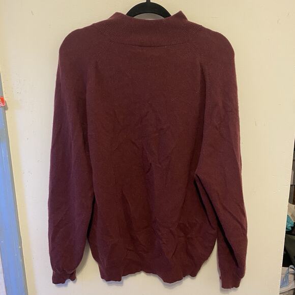 Saks Fifth Avenue Sweater Mens XL 100% Cashmere 1/4 Zip Pullover Luxury Preppy - Picture 6 of 7